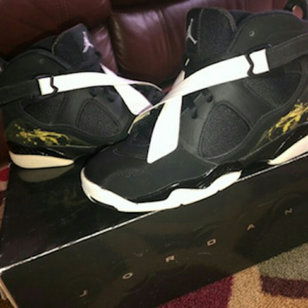 Air Jordan 8 BLACK/ DARK CHARCOAL- WHITE, with box